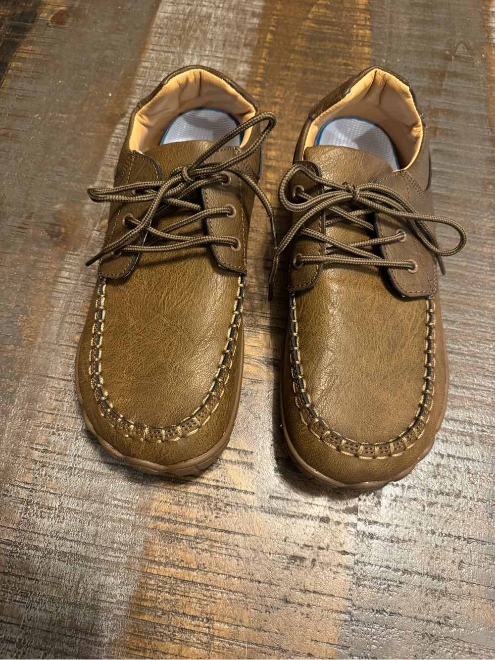 NWOT Men’s Faux Leather Shoes Casual Brown LaceUp Size 40 (7.5)